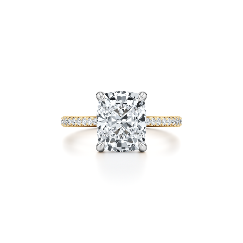 Chelsea Antique Cushion Cut Solitaire Lab Diamond Engagement Ring image 1