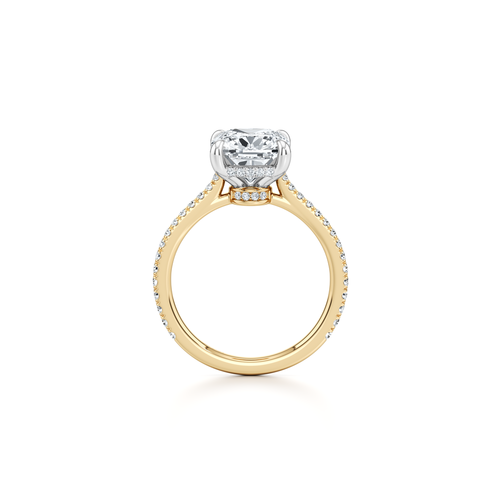Chelsea Antique Cushion Cut Solitaire Lab Diamond Engagement Ring image 4