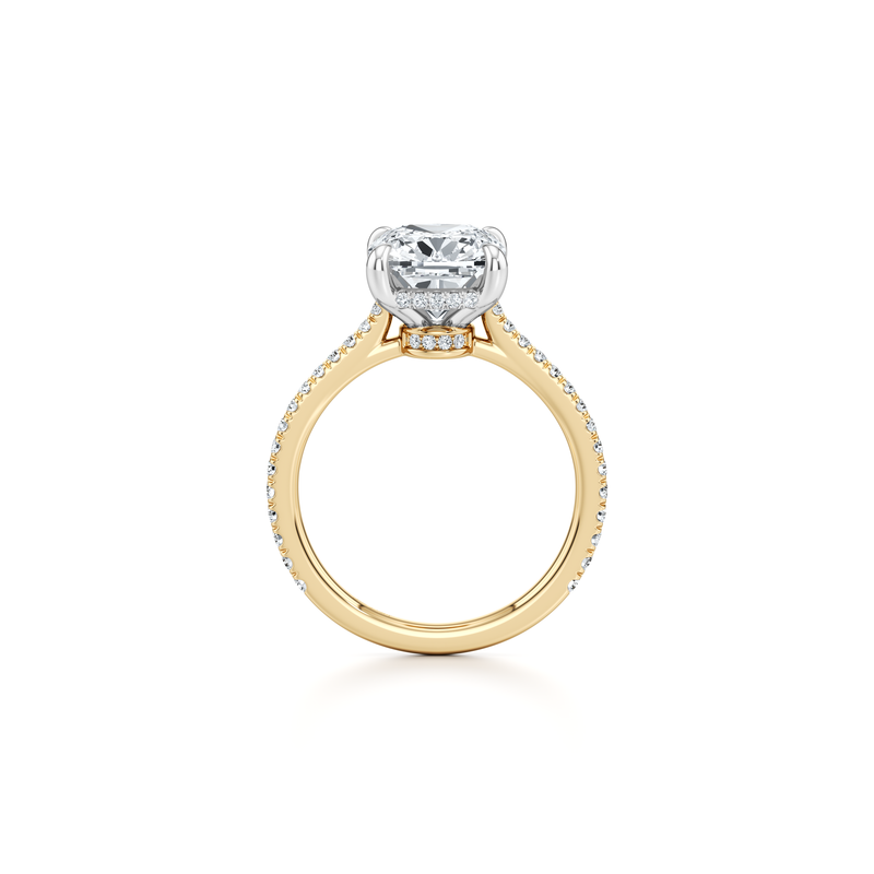 Chelsea Antique Cushion Cut Solitaire Lab Diamond Engagement Ring image 4