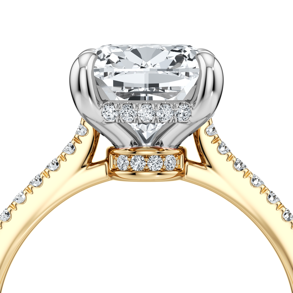 Chelsea Antique Cushion Cut Solitaire Lab Diamond Engagement Ring image 5