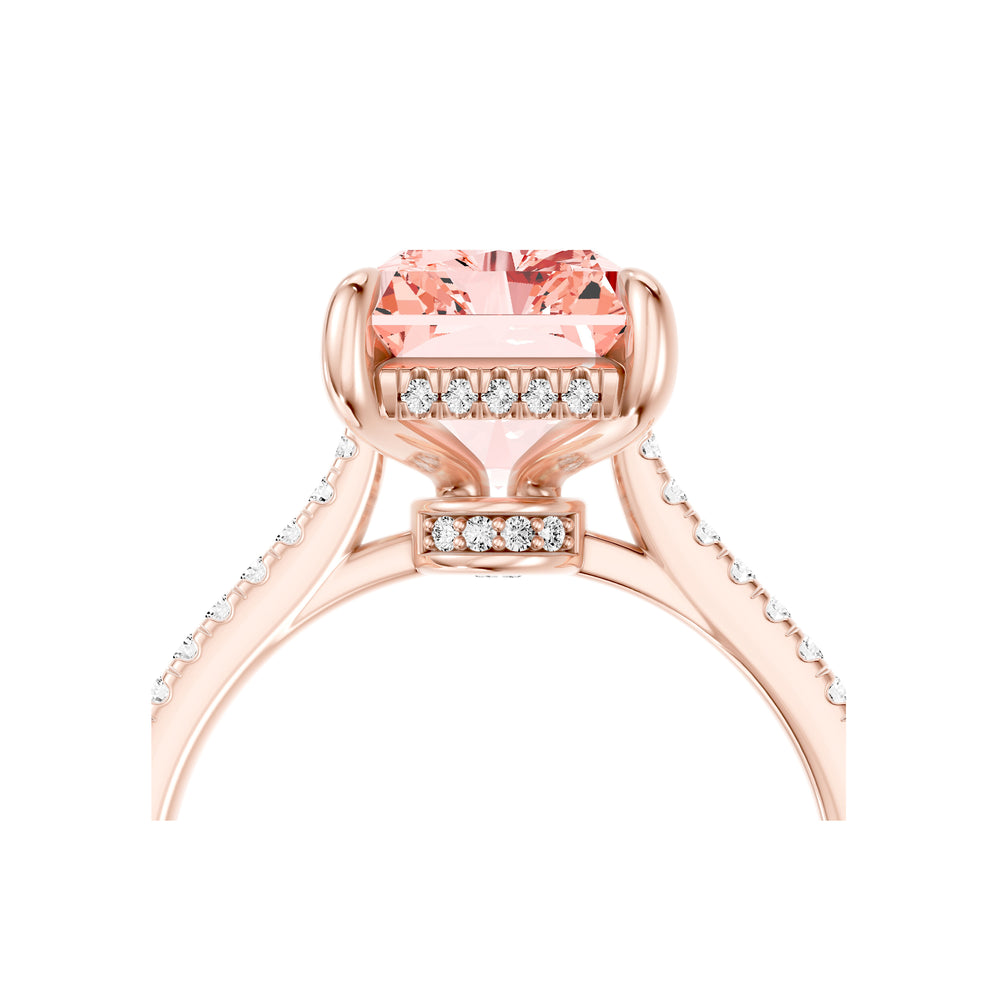 Chelsea Radiant Cut Pink Lab Diamond Solitaire Engagement Ring image 5