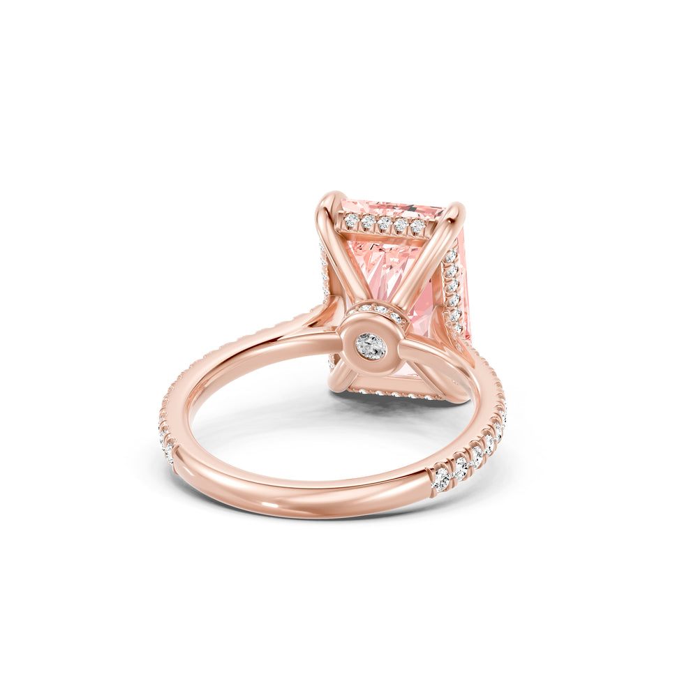 Chelsea Radiant Cut Pink Lab Diamond Solitaire Engagement Ring image 3
