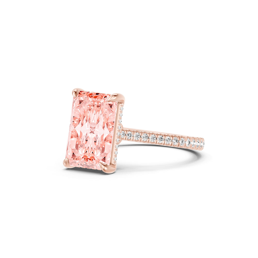 Chelsea Radiant Cut Pink Lab Diamond Solitaire Engagement Ring image 2