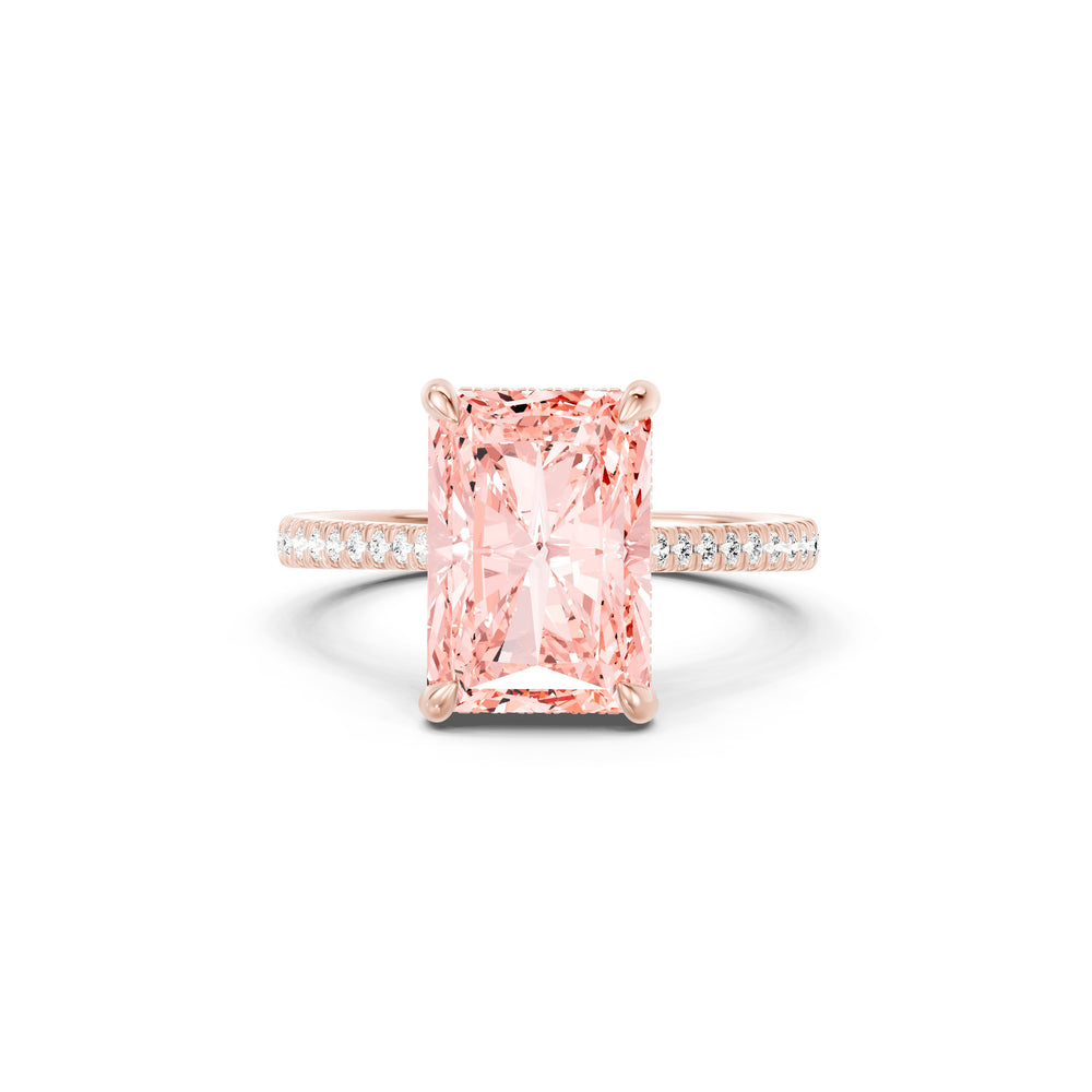 Chelsea Radiant Cut Pink Lab Diamond Solitaire Engagement Ring image 1