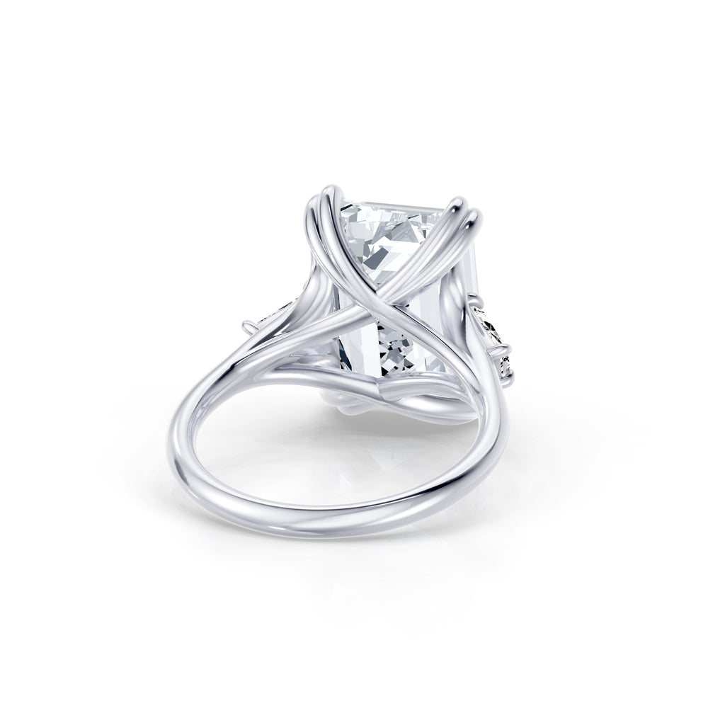 High Jewelry | Jane Emerald Cut Lab Diamond Three Stone Engagement Ring image 3
