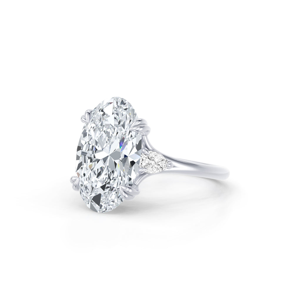 High Jewelry | Jane Oval Cut Lab Diamond Three Stone Engagement Ring image 2