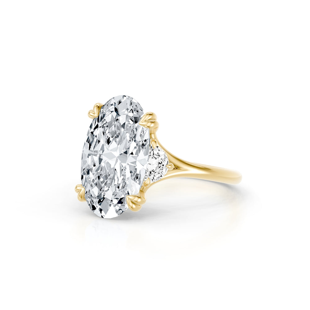 High Jewelry | Jane Oval Cut Lab Diamond Three Stone Engagement Ring image 2