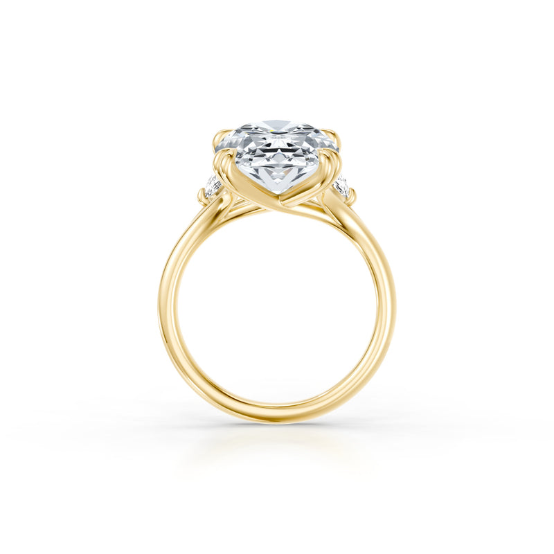 High Jewelry | Jane Oval Cut Half Moon Three Stone Lab Diamond Engagement Ring image 4
