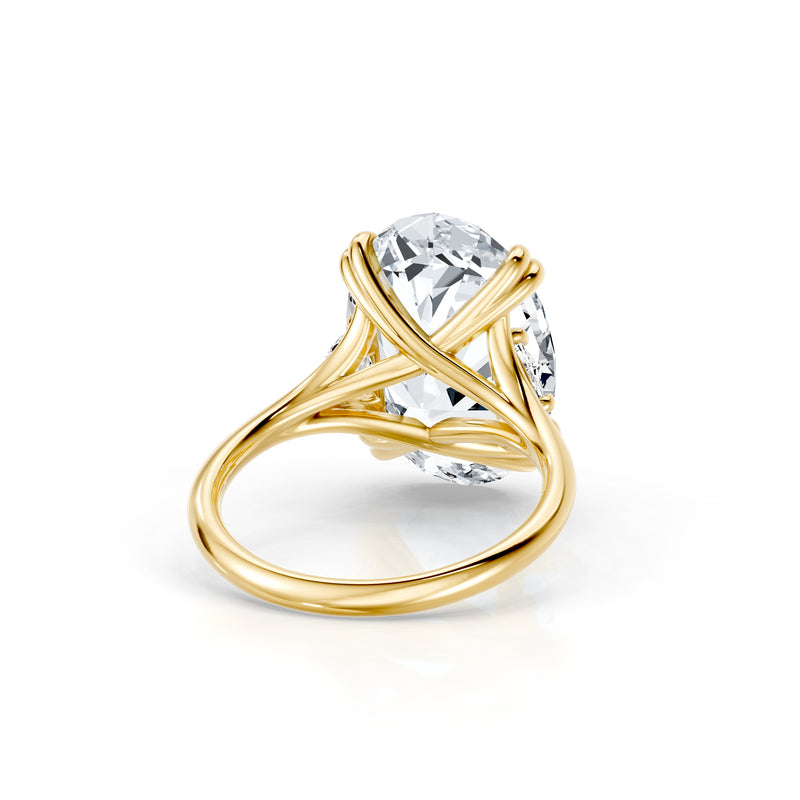 High Jewelry | Jane Oval Cut Half Moon Three Stone Lab Diamond Engagement Ring image 3