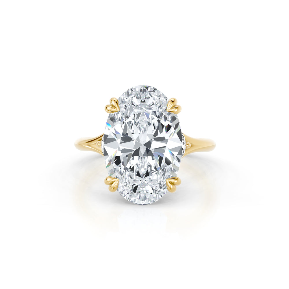 High Jewelry | Jane Oval Cut Half Moon Three Stone Lab Diamond Engagement Ring image 1
