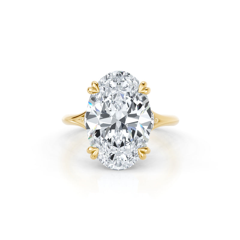High Jewelry | Jane Oval Cut Half Moon Three Stone Lab Diamond Engagement Ring image 1