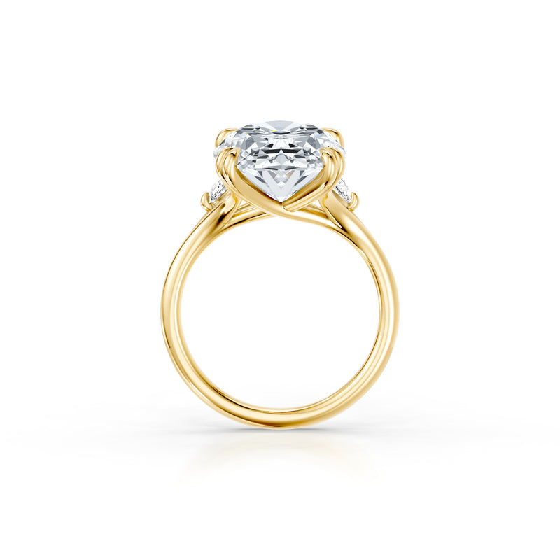 High Jewelry | Jane Oval Cut Half Moon Three Stone Lab Diamond Engagement Ring image 4