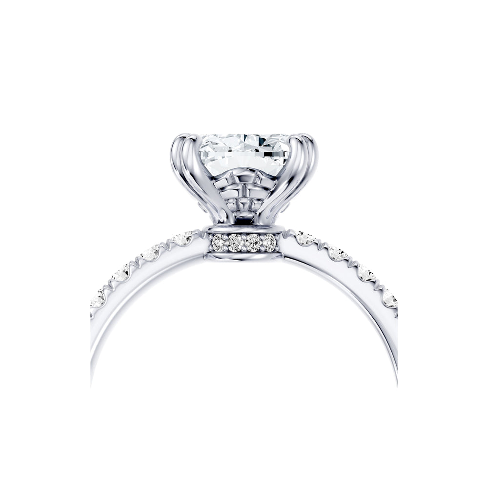 Soho Elongated Cushion Cut Solitaire Lab Diamond Engagement Ring image 5