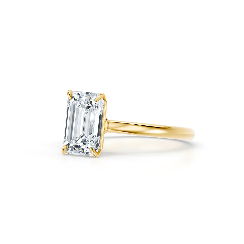 Claire Emerald Cut Lab Diamond Solitaire Engagement Ring image 2