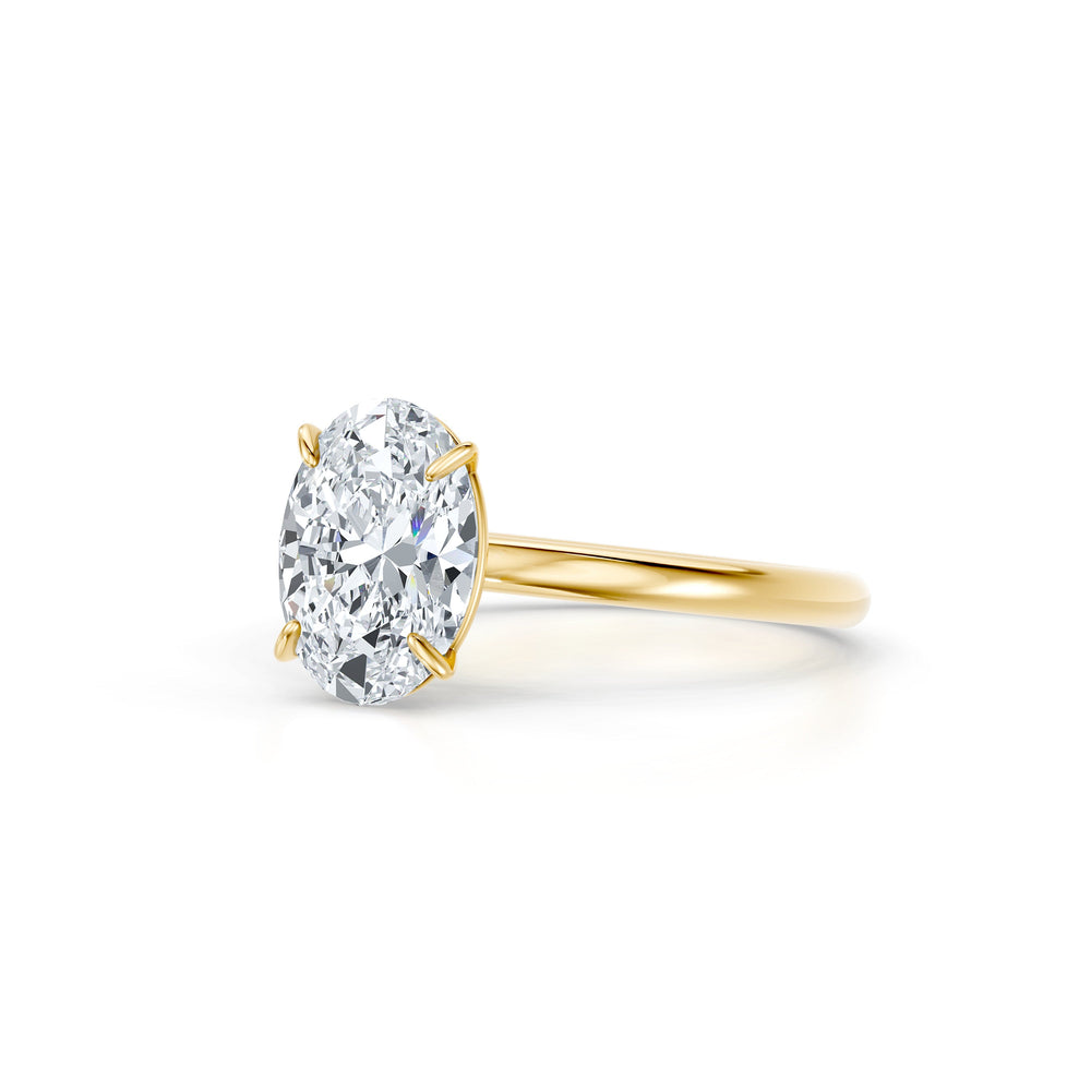 Claire Oval Cut Lab Diamond Solitaire Engagement Ring image 2