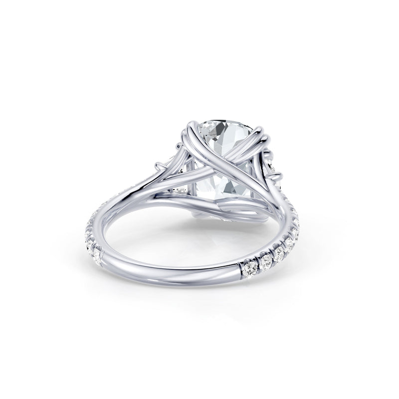 Jane Trapezoid Three Stone Lab Diamond Engagement Ring - One Row Pavé image 123