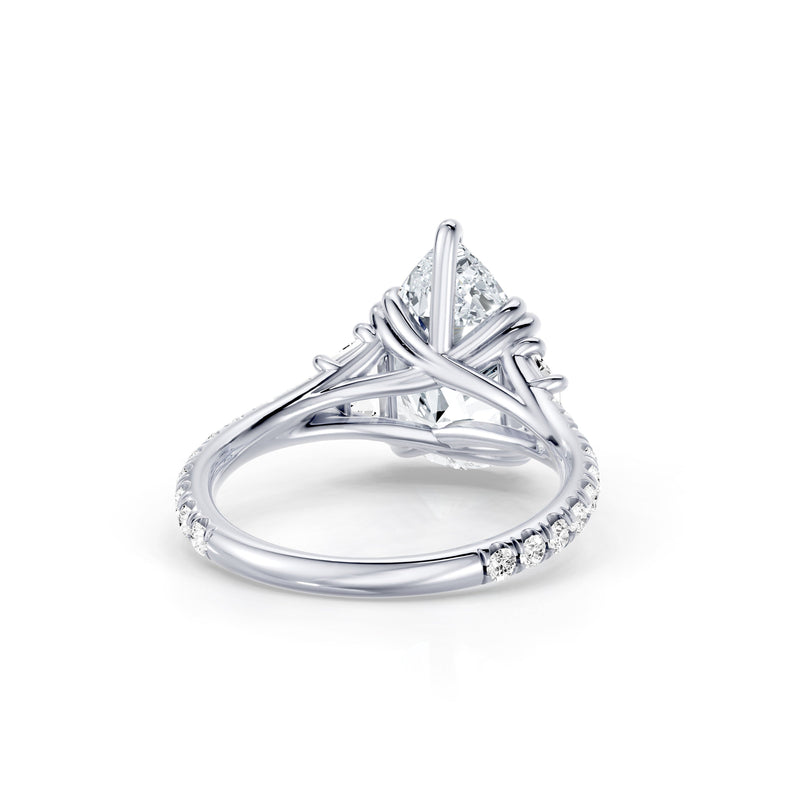 Jane Trapezoid Three Stone Lab Diamond Engagement Ring - One Row Pavé image 83