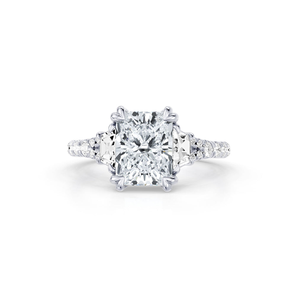Jane Radiant Cut Three Stone Lab Diamond Engagement Ring image 1
