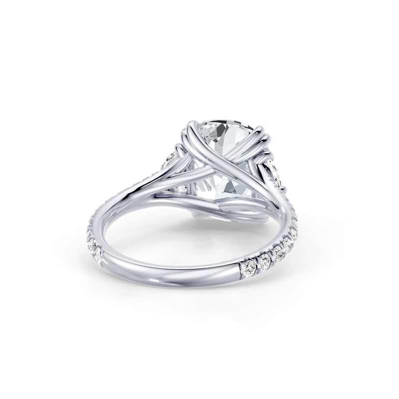 Jane Half Moon Three Stone Lab Diamond Engagement Ring - One Row Pavé image 123