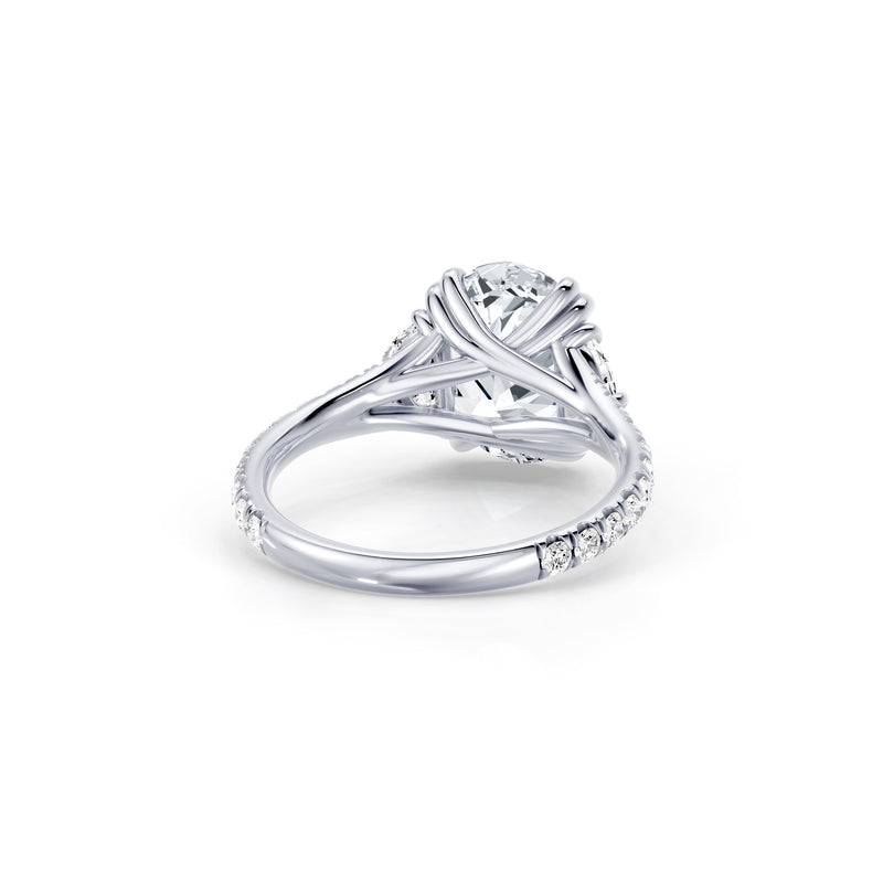Jane Half Moon Three Stone Lab Diamond Engagement Ring - One Row Pavé image 23