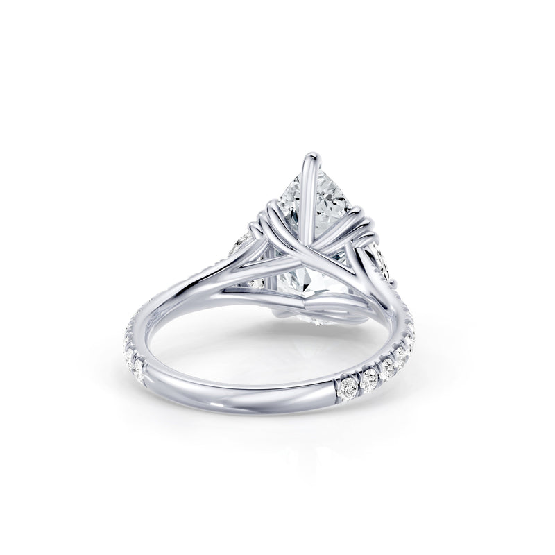 Jane Half Moon Three Stone Lab Diamond Engagement Ring - One Row Pavé image 103
