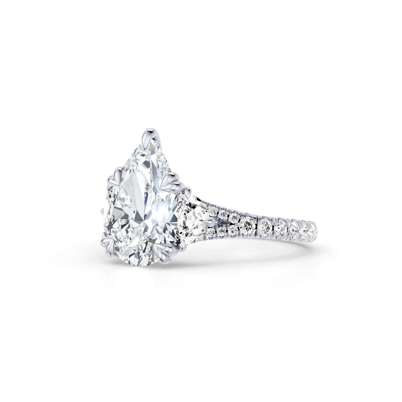 Jane Half Moon Three Stone Lab Diamond Engagement Ring - One Row Pavé image 102
