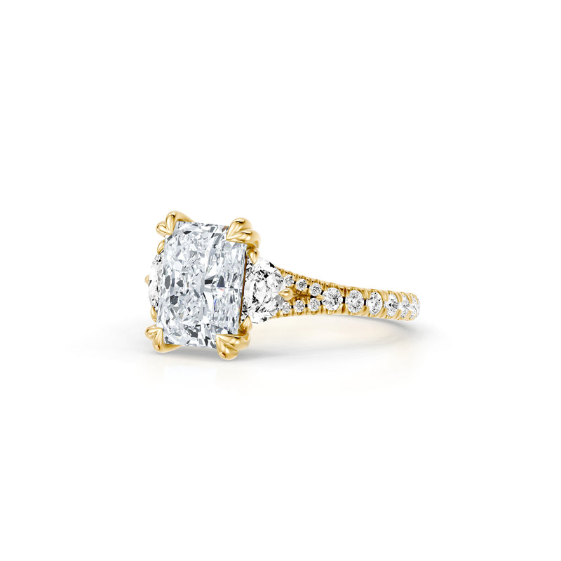 Jane Half Moon Three Stone Lab Diamond Engagement Ring - One Row Pavé image 67