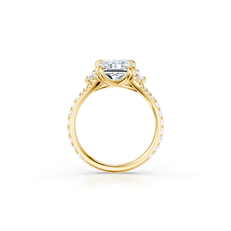 Jane Half Moon Three Stone Lab Diamond Engagement Ring - One Row Pavé image 69