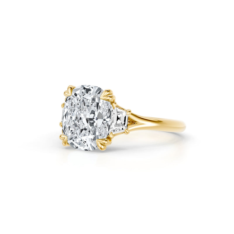 Jane Trapezoid Three Stone Lab Diamond Engagement Ring - High Polish image 127