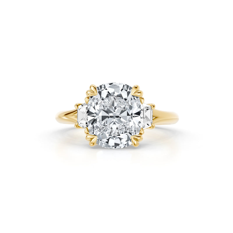 Jane Trapezoid Three Stone Lab Diamond Engagement Ring - High Polish image 126
