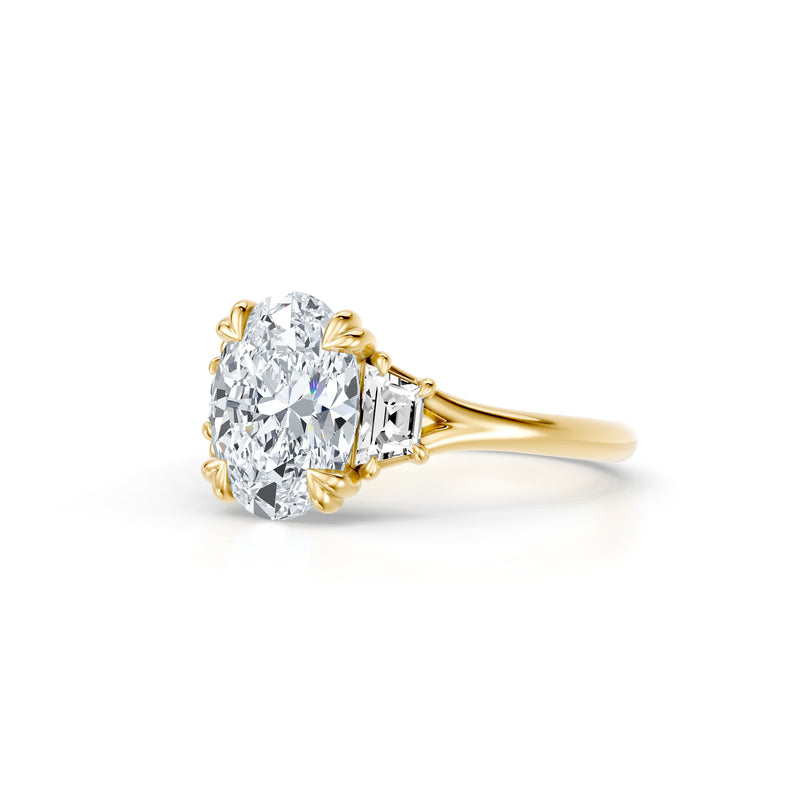 Jane Trapezoid Three Stone Lab Diamond Engagement Ring - High Polish image 27