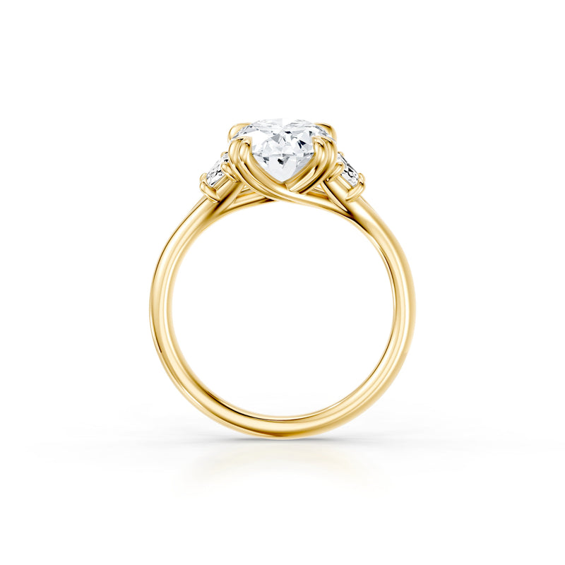 Jane Trapezoid Three Stone Lab Diamond Engagement Ring - High Polish image 29