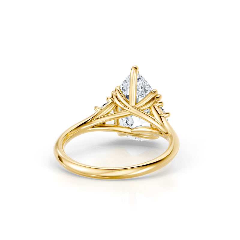 Jane Trapezoid Three Stone Lab Diamond Engagement Ring - High Polish image 88