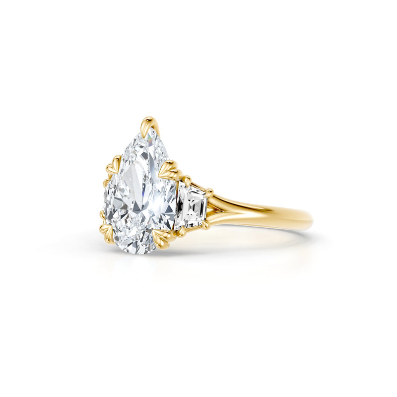 Jane Trapezoid Three Stone Lab Diamond Engagement Ring - High Polish image 87