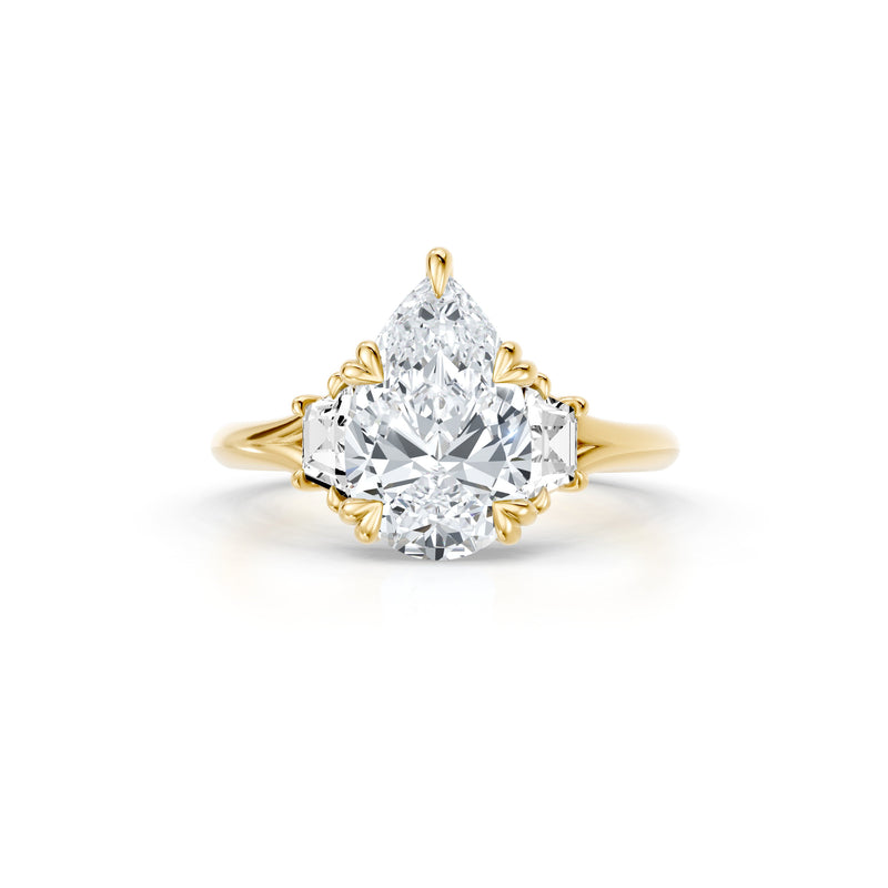 Jane Trapezoid Three Stone Lab Diamond Engagement Ring - High Polish image 86