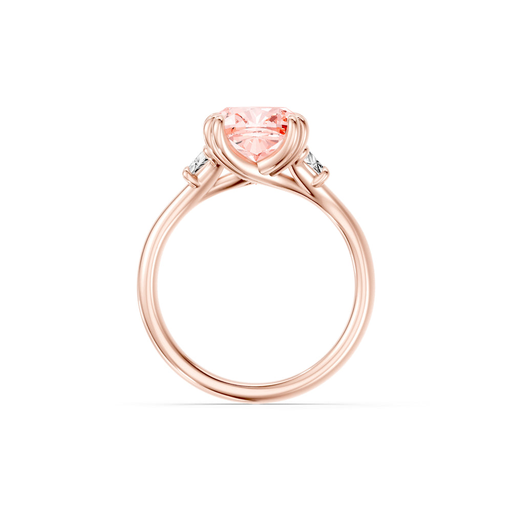 Jane Cushion Cut Pink Three Stone Lab Diamond Engagement Ring image 4