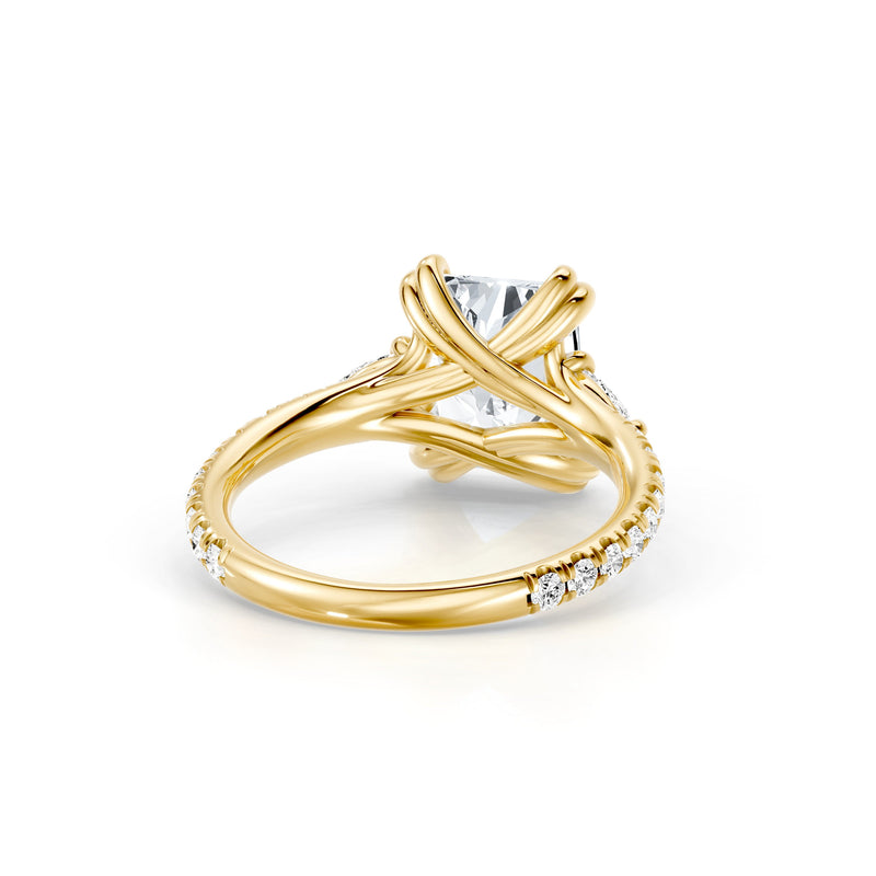 Jane Pear Three Stone Lab Diamond Engagement Ring - One Row Pavé image 68