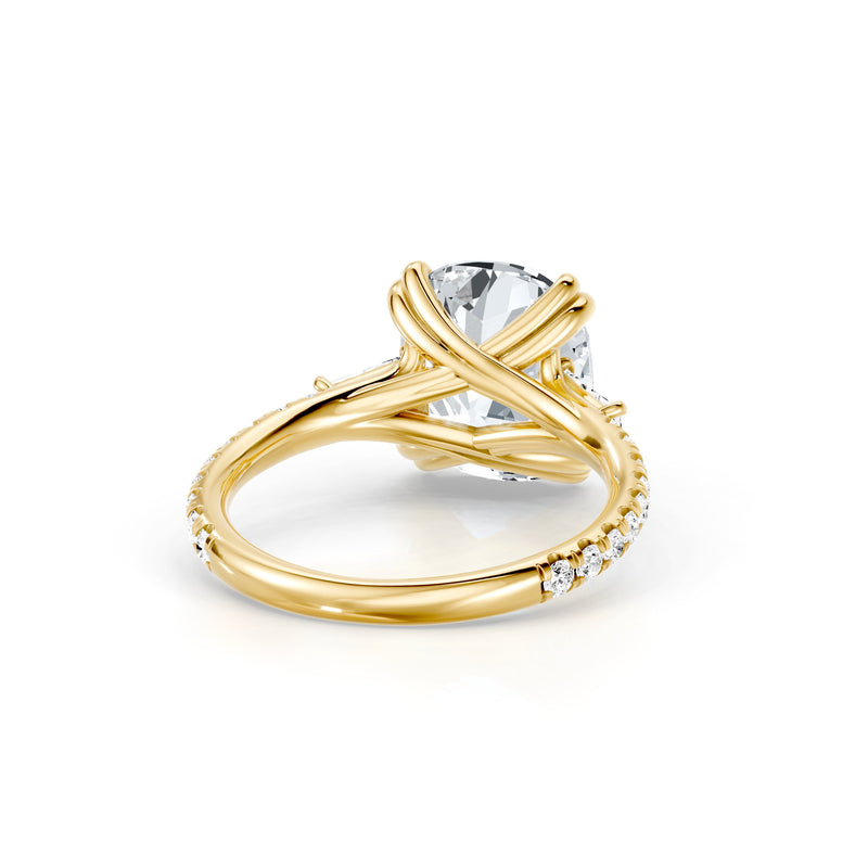 Jane Tapered Baguette Three Stone Lab Diamond Engagement Ring - One Row Pavé image 128