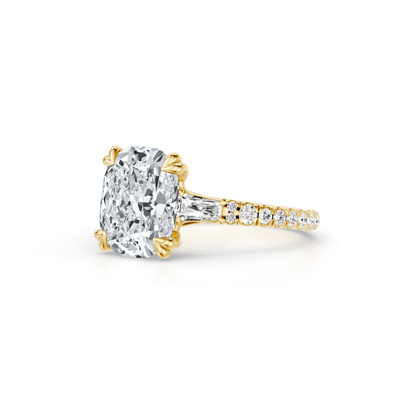 Jane Tapered Baguette Three Stone Lab Diamond Engagement Ring - One Row Pavé image 127