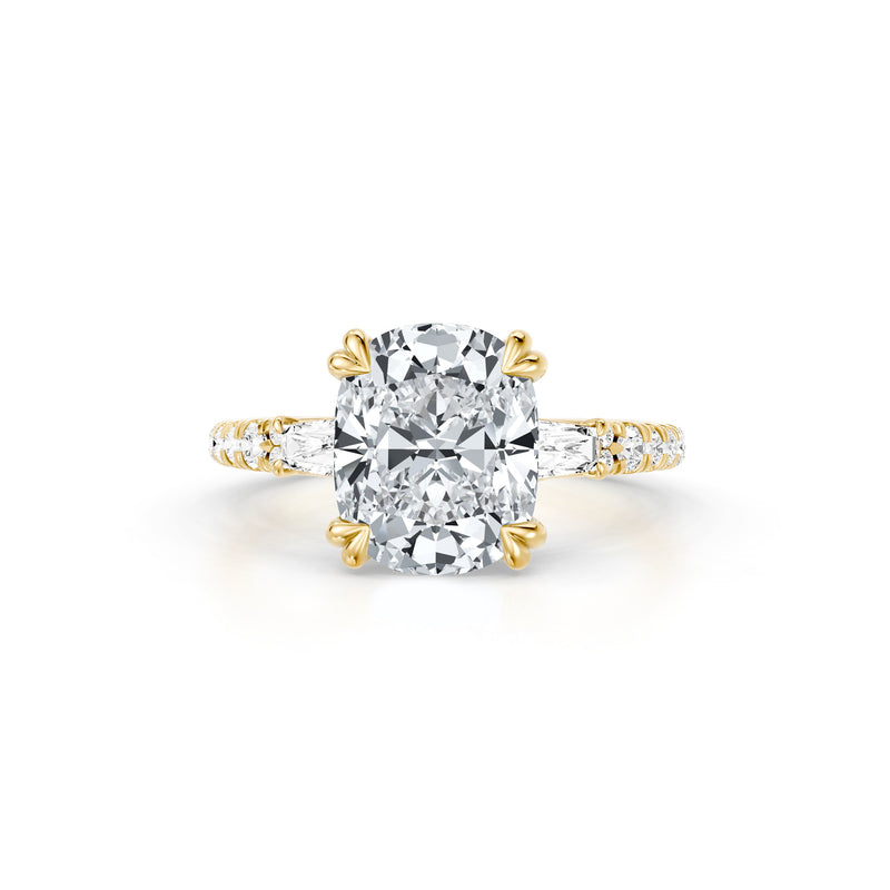 Jane Tapered Baguette Three Stone Lab Diamond Engagement Ring - One Row Pavé image 126