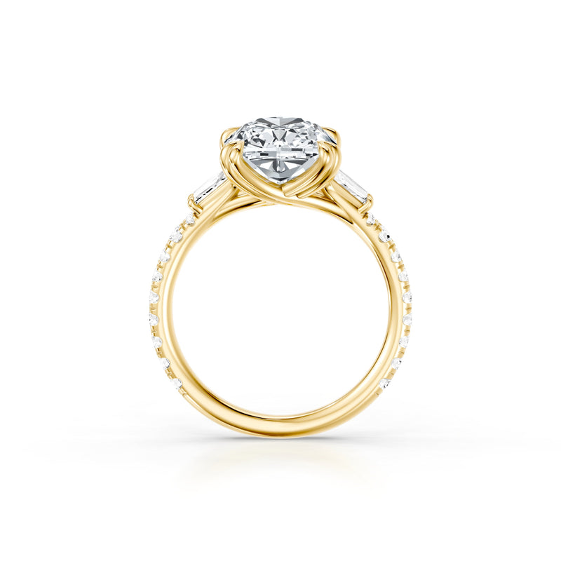 Jane Tapered Baguette Three Stone Lab Diamond Engagement Ring - One Row Pavé image 129