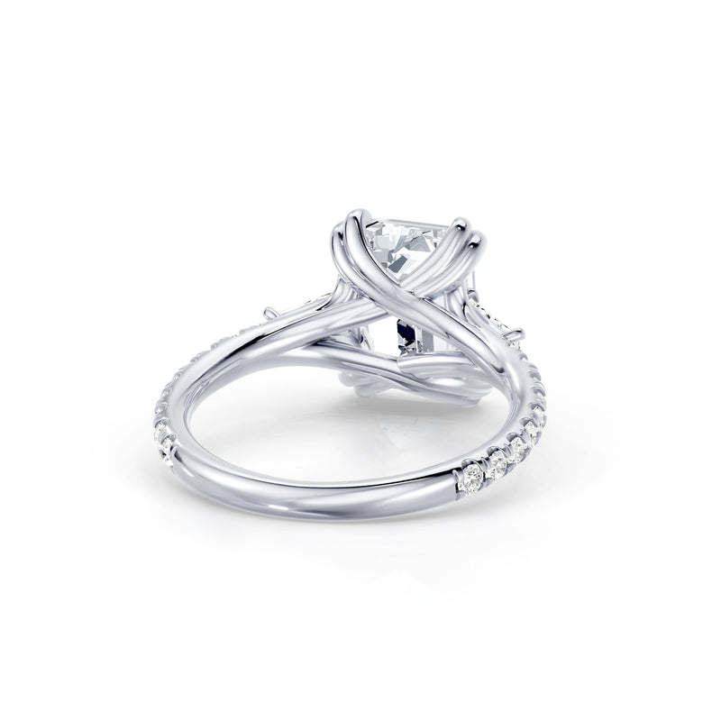 Jane Tapered Baguette Three Stone Lab Diamond Engagement Ring - One Row Pavé image 43