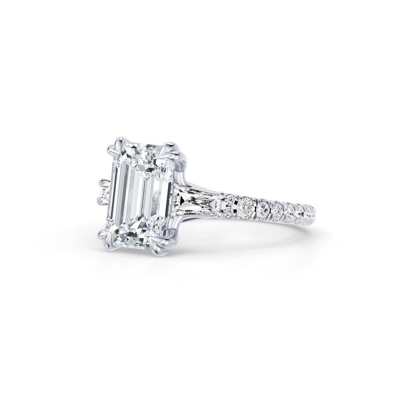 Jane Tapered Baguette Three Stone Lab Diamond Engagement Ring - One Row Pavé image 42
