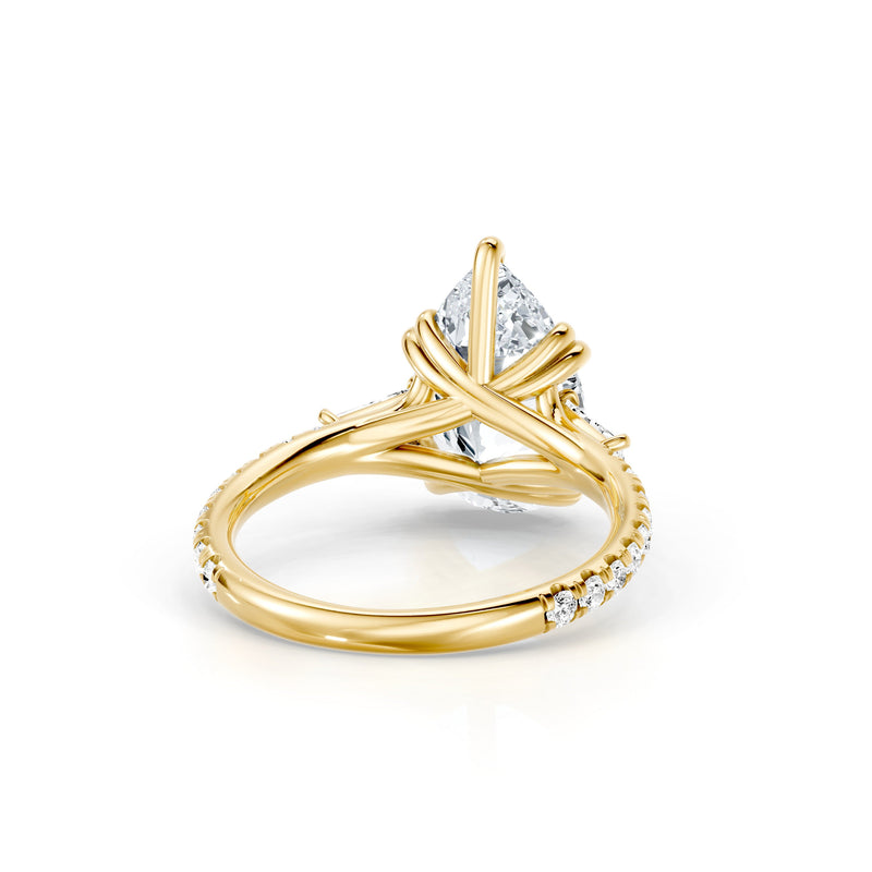 Jane Tapered Baguette Three Stone Lab Diamond Engagement Ring - One Row Pavé image 88