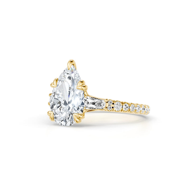 Jane Tapered Baguette Three Stone Lab Diamond Engagement Ring - One Row Pavé image 87