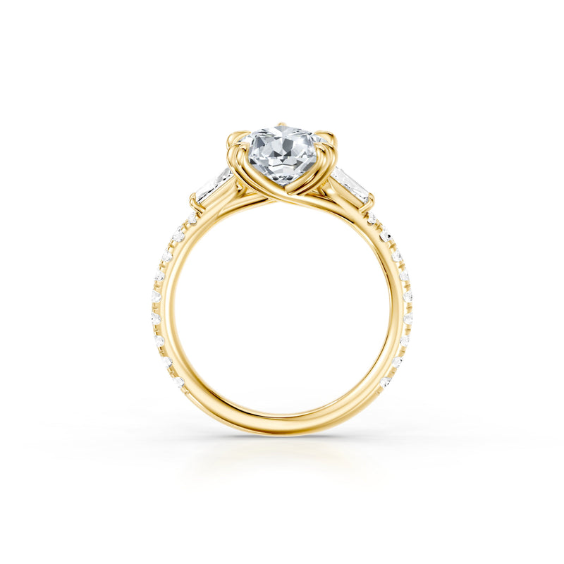 Jane Tapered Baguette Three Stone Lab Diamond Engagement Ring - One Row Pavé image 89