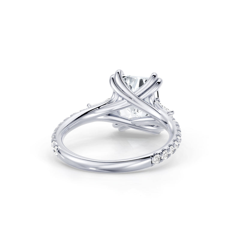 Jane Tapered Baguette Three Stone Lab Diamond Engagement Ring - One Row Pavé image 63