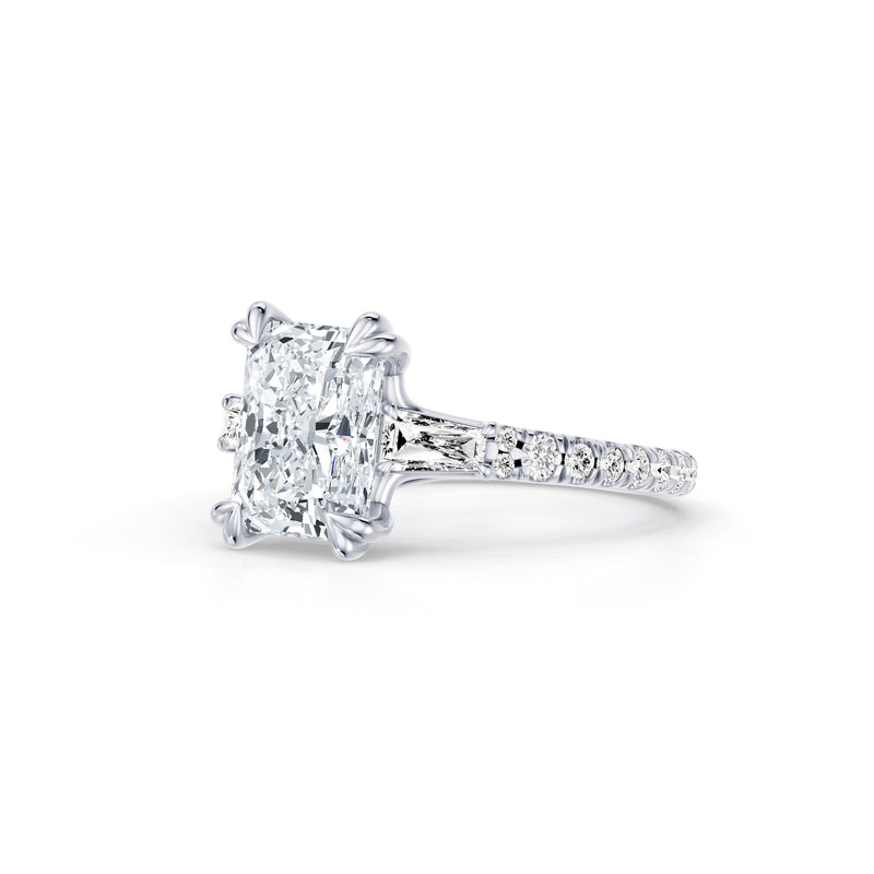 Jane Tapered Baguette Three Stone Lab Diamond Engagement Ring - One Row Pavé image 62