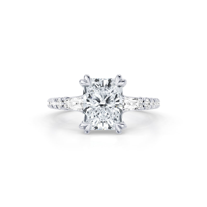 Jane Tapered Baguette Three Stone Lab Diamond Engagement Ring - One Row Pavé image 61