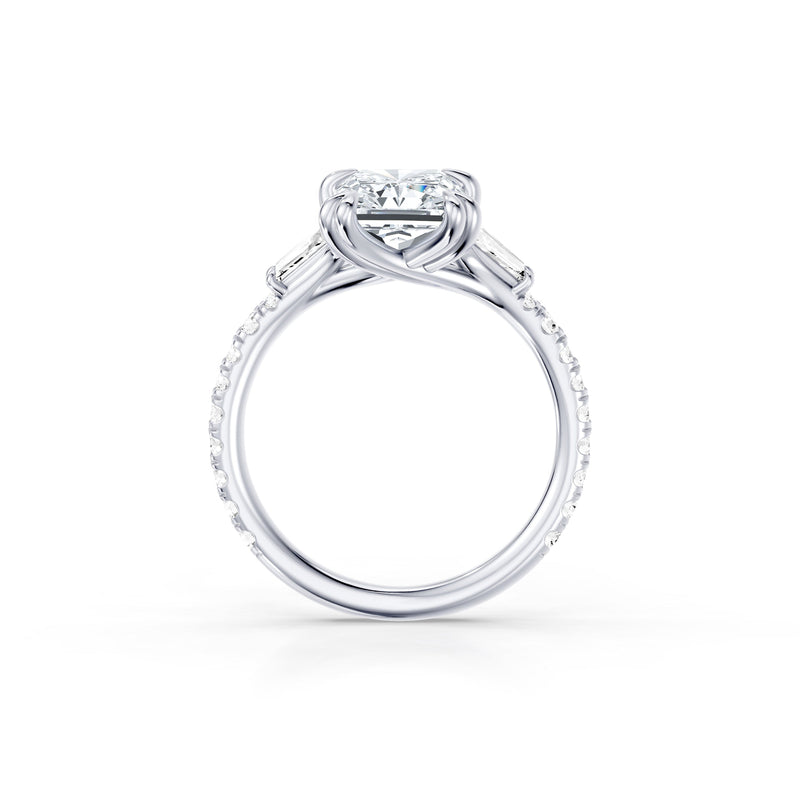 Jane Tapered Baguette Three Stone Lab Diamond Engagement Ring - One Row Pavé image 64